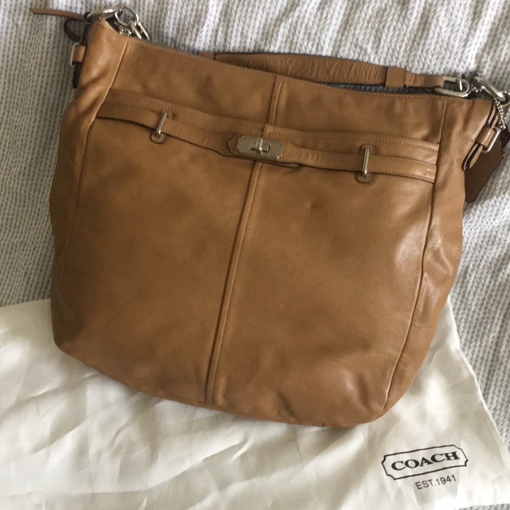 Authentic Tan Coach Over Shoulder Purse